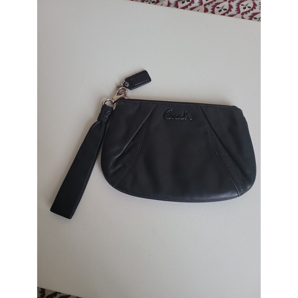 Coach Black Leather Wristlet